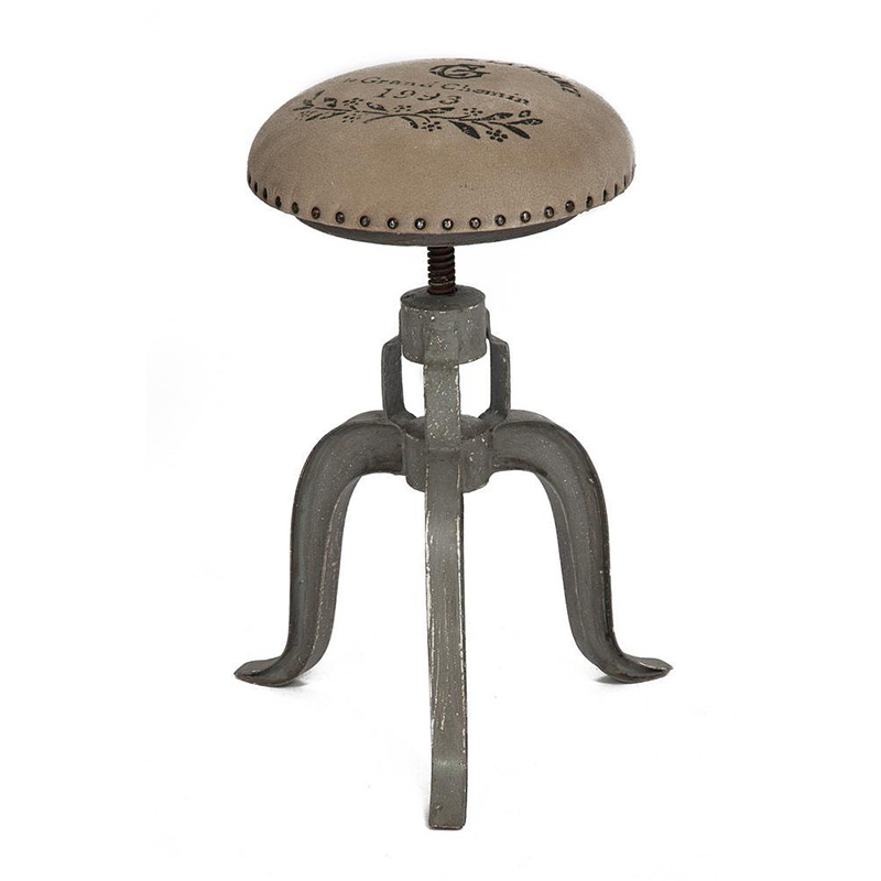 Барный стул Antique Metal Bar Stool Серый Бежево-серый в Екатеринбурге | Loft Concept 