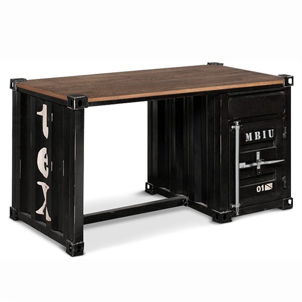 Письменный стол Metal & Oak Sea Container Desk Дуб темный в Екатеринбурге | Loft Concept 