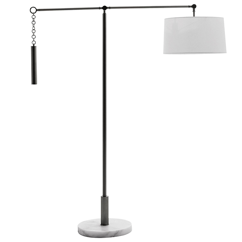 Торшер Arteriors NEWARK FLOOR LAMP Black Черный Белый в Екатеринбурге | Loft Concept 