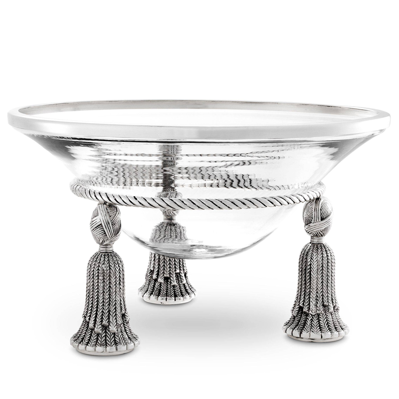 Чаша Eichholtz Bowl Tassel silver Прозрачный Серебряный в Екатеринбурге | Loft Concept 