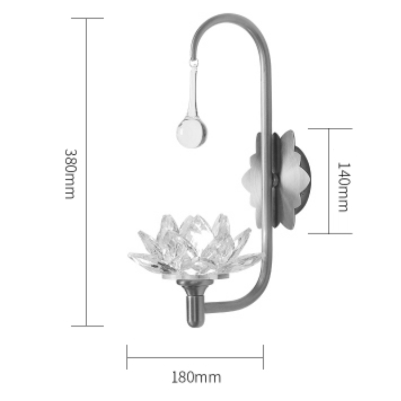 Хрустальный настенный светильник Цветок Лотоса Lotus flower Wall Clear Glass A в Екатеринбурге