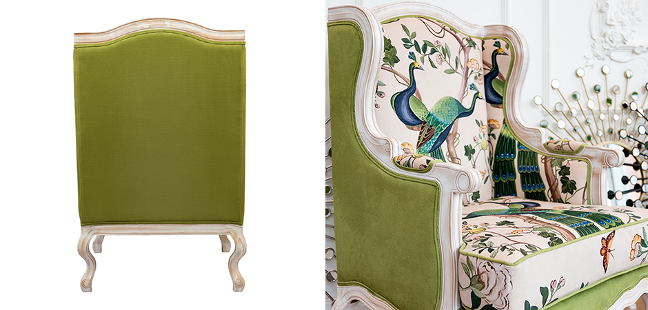 Кресло с зелеными павлинами Emperor