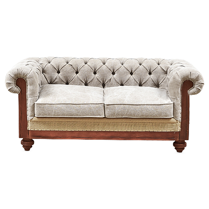 Диван Deconstructed Chesterfield Sofa double Ivory Коричневый Бежево-серый в Екатеринбурге | Loft Concept 