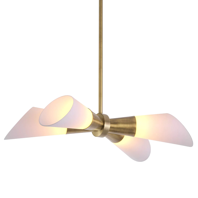 Люстра Eichholtz Ceiling Lamp Papillon Латунь Белый в Екатеринбурге | Loft Concept 