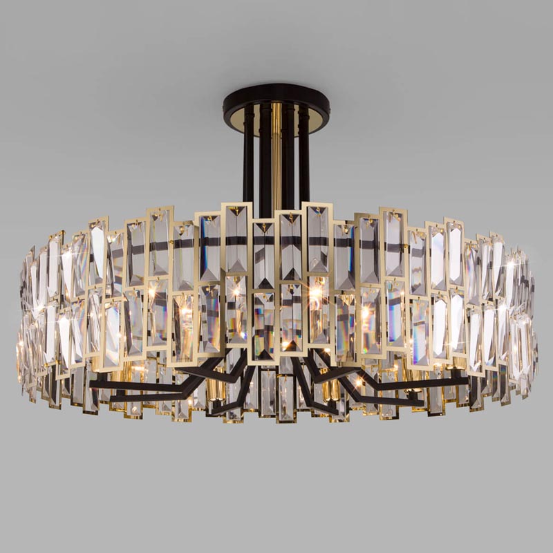 Потолочная люстра Darkness Chandelier gold 71 Черный Прозрачный (Transparent) Золотой в Екатеринбурге | Loft Concept 