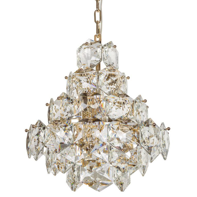 Люстра Tiers Crystal Light Chandelier Gold 45 Золотой Прозрачное Стекло в Екатеринбурге | Loft Concept 