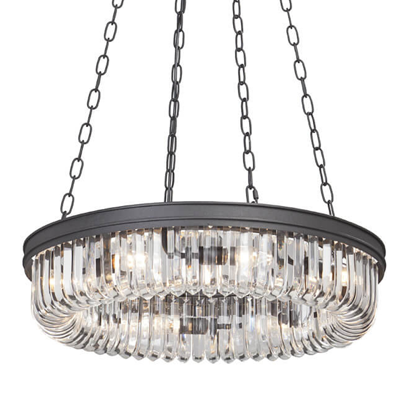 Люстра Retro Frozen Clear Glass Chandelier D 62 Черный в Екатеринбурге | Loft Concept 