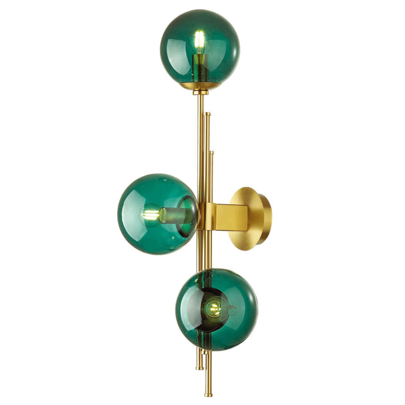 Бра TRILOGY WALL SCONCE Turquoise glass 70 Латунь в Екатеринбурге | Loft Concept 