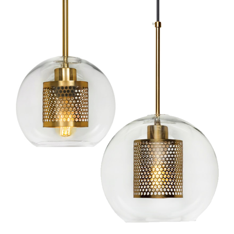 Perforated Vessel Pendant Lamp Gold Ball Золотой Прозрачное Стекло в Екатеринбурге | Loft Concept 