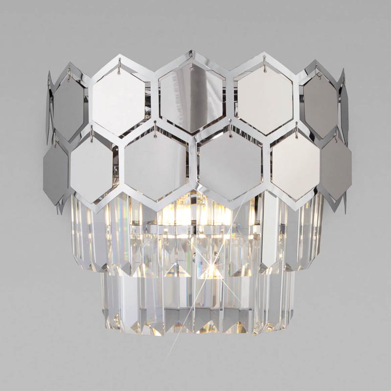 Бра Hanging Hexagon Moira Sconce chrome Прозрачный (Transparent) Хром в Екатеринбурге | Loft Concept 