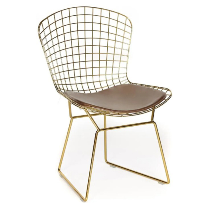 Стул Bertoia Chair Gold Золотой Коричневый в Екатеринбурге | Loft Concept 