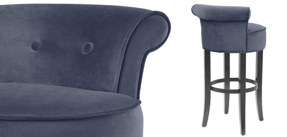 Барный стул Eichholtz Bar Stool Sophia Loren Blue Барный стул Eichholtz Bar Stool Sophia Loren Blue - Loft-Concept в Екатеринбурге