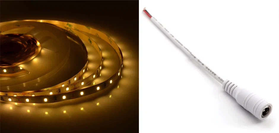 Комплект светодиодная лента 4,8W/m 60LED/m 3528SMD теплый белый с адаптером - Loft-Concept в Екатеринбурге