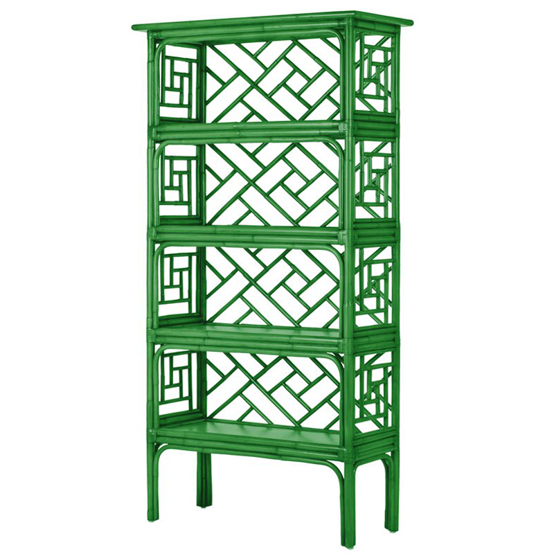 Стеллаж Зеленый Bamboo Chippendale Etagere Green Зеленый в Екатеринбурге | Loft Concept 