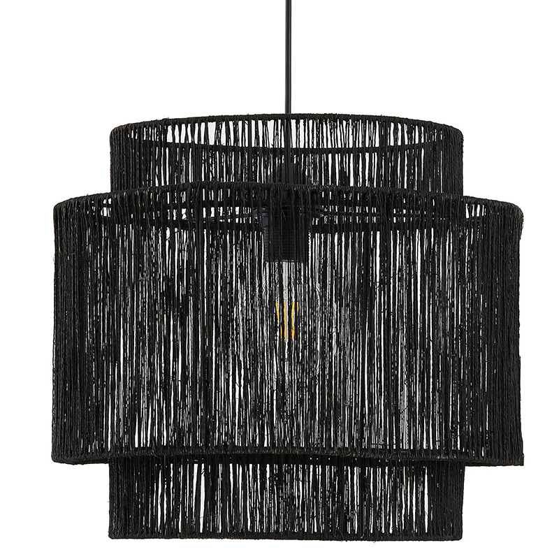 Подвесной светильник Signe Wicker Hemp Black Dual Черный в Екатеринбурге | Loft Concept 