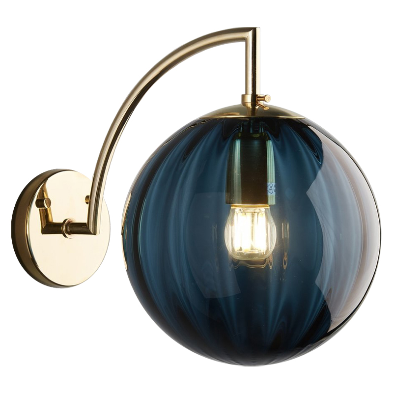 Бра Hector Sconce Blue Глянцевое золото Синий в Екатеринбурге | Loft Concept 