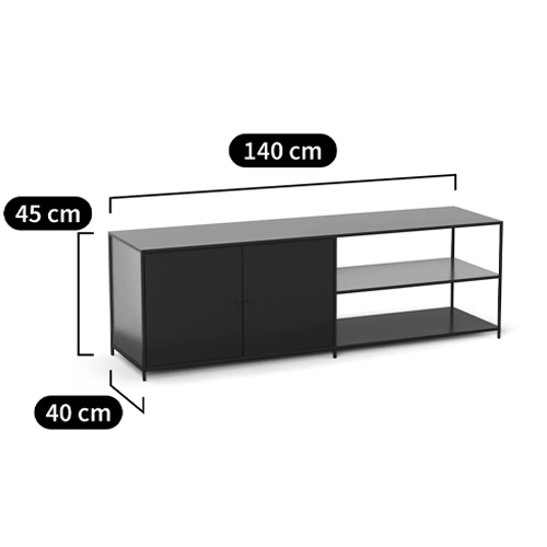 ТВ-тумба из металла с 2-мя дверцами и полками Damian Metal TV Stand в Екатеринбурге