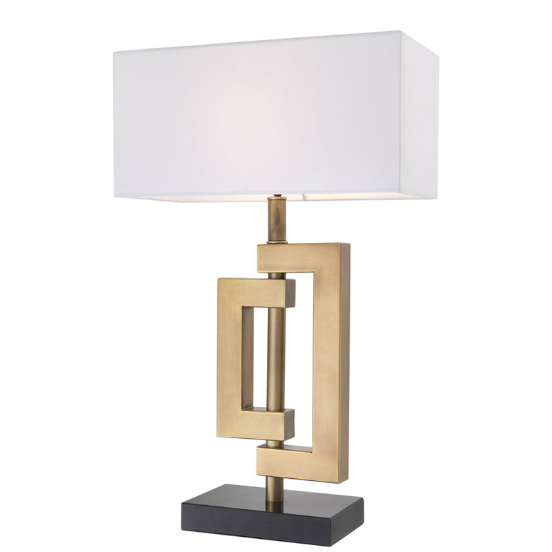 Настольная лампа Eichholtz Table Lamp Leroux brass Белый Латунь Античная полированная Черный в Екатеринбурге | Loft Concept 