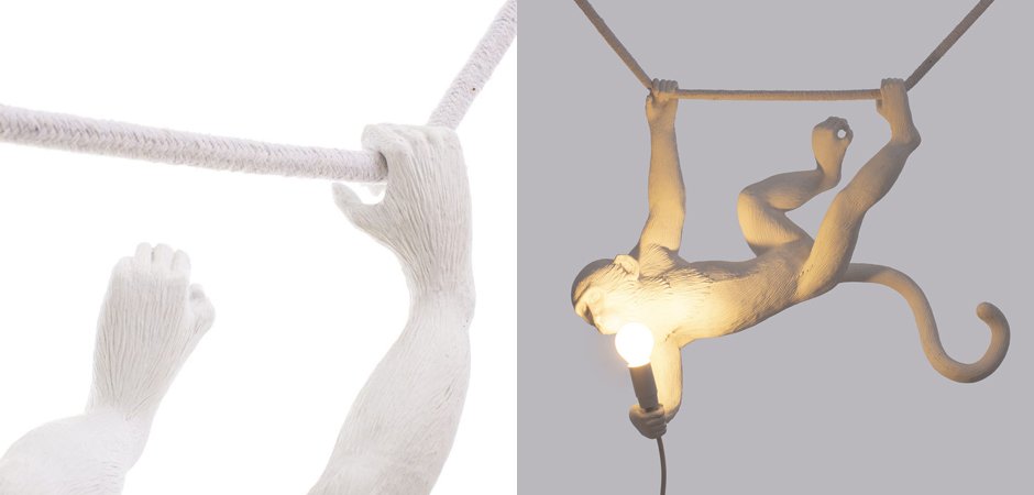 Подвесной светильник Seletti The Monkey Lamp Swing White Подвесной светильник Seletti The Monkey Lamp Swing White - Loft-Concept в Екатеринбурге