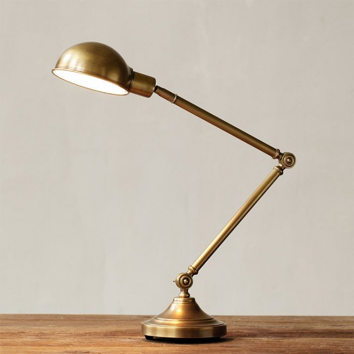 Настольная лампа Brass Vintage Loft Table Lamp Латунь в Екатеринбурге | Loft Concept 