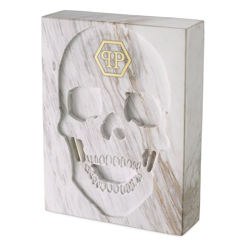 Статуэтка Philipp Plein Marble Skull book Белый Мрамор Bianco в Екатеринбурге | Loft Concept 