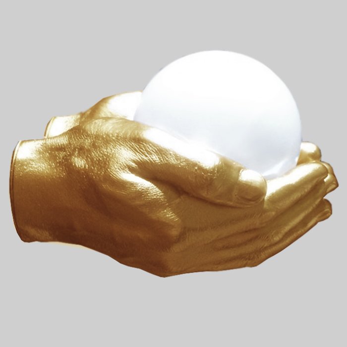 Бра Glowing Ball In The Gold Hands Золотой в Екатеринбурге | Loft Concept 