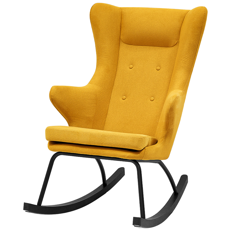 Rocking chair DORIA YELLOW Кресло-Качалка Желтое Желтый Черный в Екатеринбурге | Loft Concept 