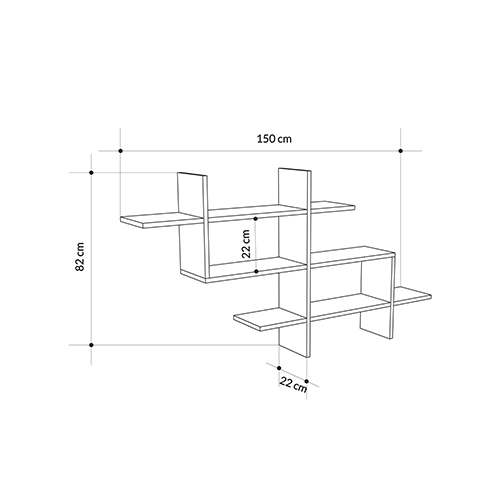 Полка фигурная подвесная цвета антрацит HALIC BOOKCASE ANTHRACITE в Екатеринбурге