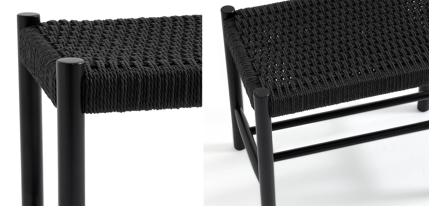 Банкетка Enzo Wicker Black Banquet mini - фото