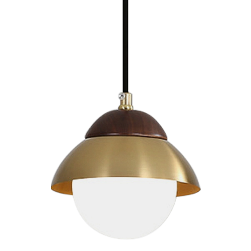 Подвесной светильник Roch Pendant Wooden Eco Light Коричневый Латунь в Екатеринбурге | Loft Concept 