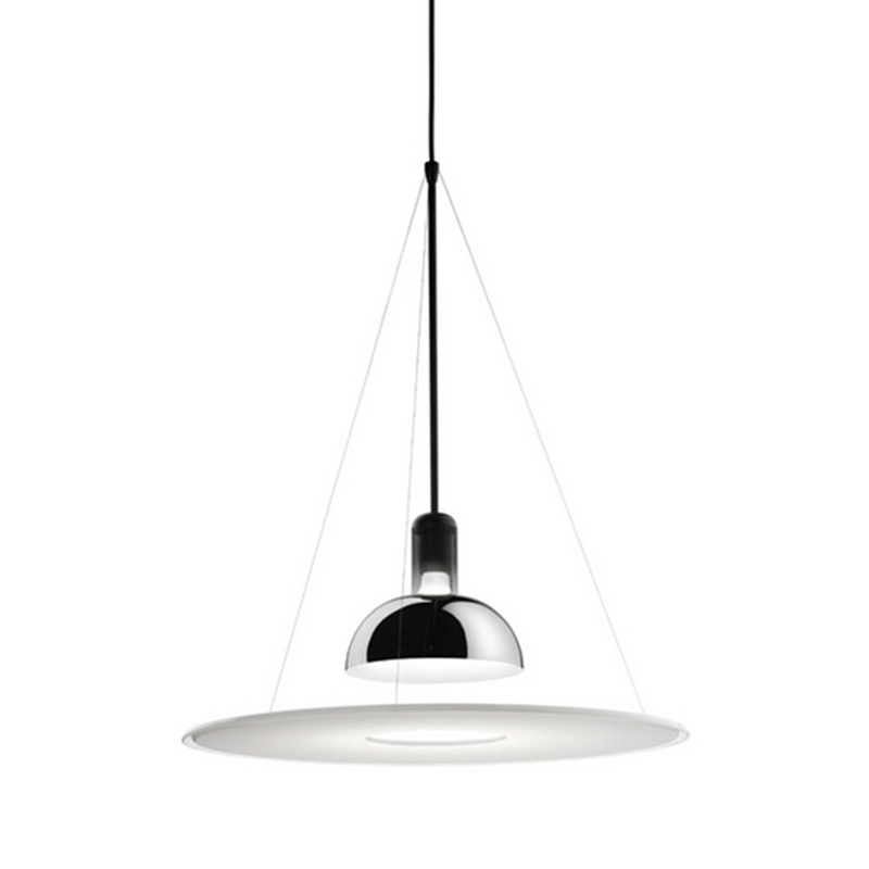 Подвесной светильник Flos Frisbi Lamp Сталь Белое матовое стекло в Екатеринбурге | Loft Concept 