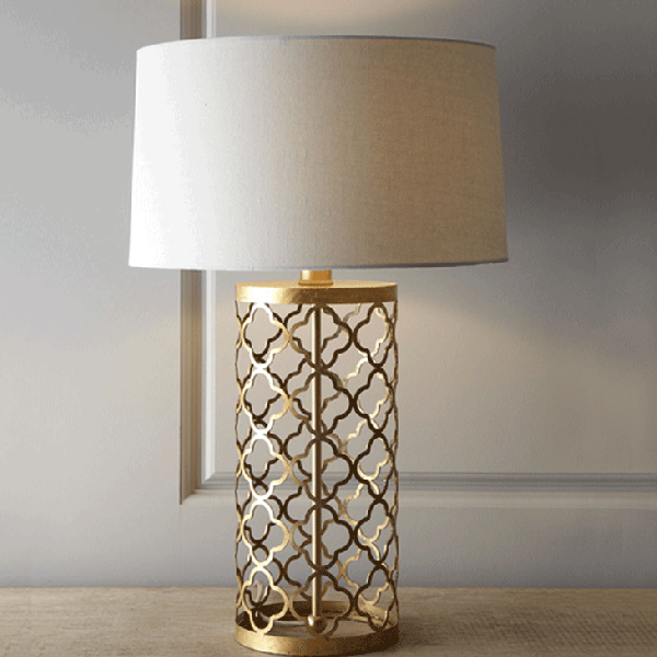 Настольная лампа Regina-Andrew Design Quatrefoil Drum Lamp Латунь в Екатеринбурге | Loft Concept 