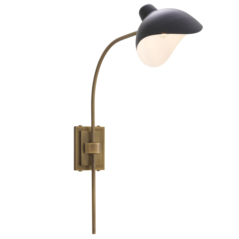 Бра Eichholtz Wall Lamp Pelham Brass Черный Латунь Античная полированная в Екатеринбурге | Loft Concept 