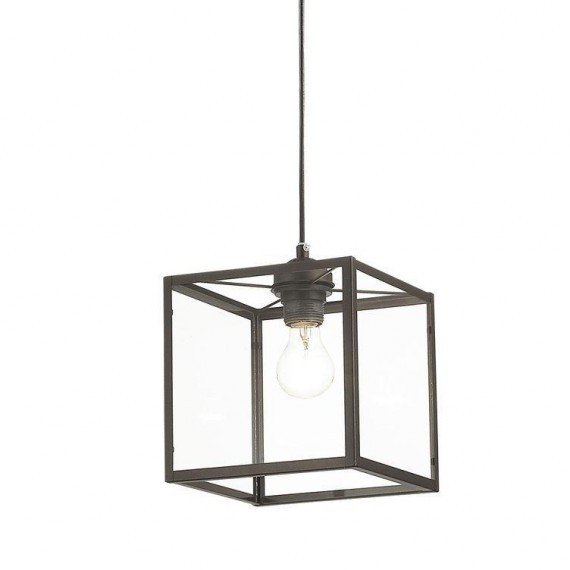 Подвесной светильник Loft Industrial Ortogonal Pendant Cube Brown Прозрачное Стекло Коричневый в Екатеринбурге | Loft Concept 