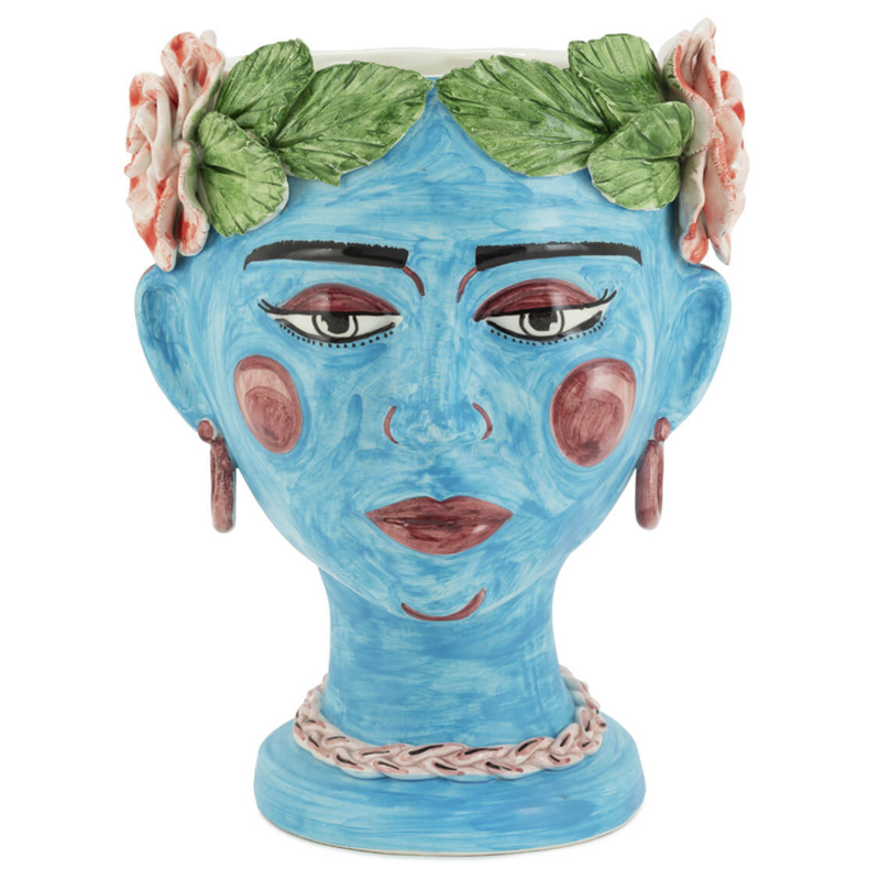 Ваза VASE HEAD SELVA COLOR Light blue Винтажный голубой Зеленый в Екатеринбурге | Loft Concept 