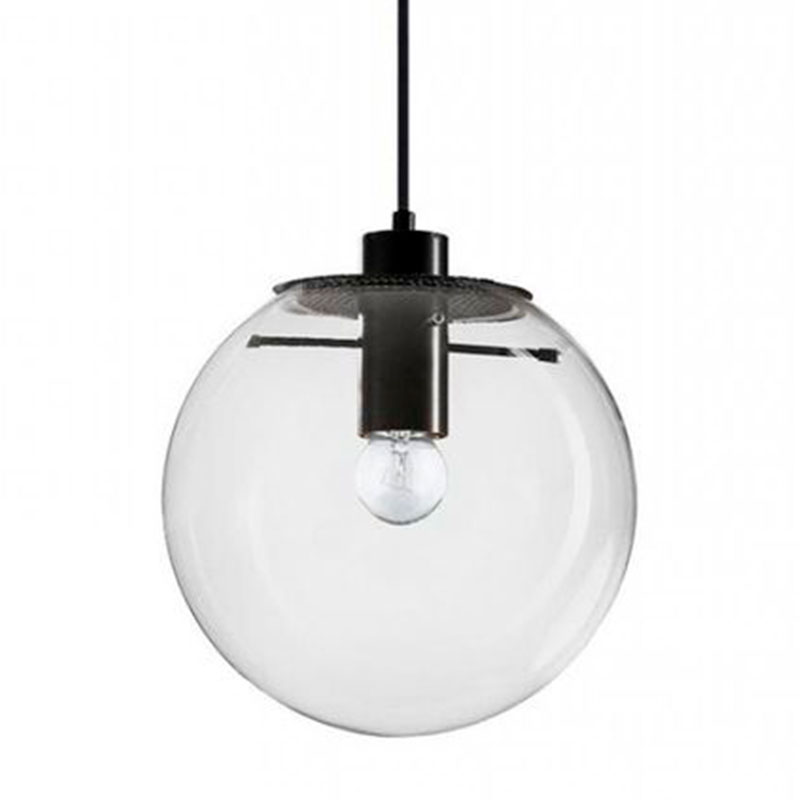 Подвесной светильник Selene Glass Ball Ceiling Lights Black  40 cm Черный Прозрачное Стекло в Екатеринбурге | Loft Concept 