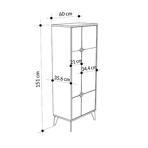 Комод белый с 4-мя дверцами на металлических ножках SPARK MULTIPURPOSE CABINET WHITE в Екатеринбурге