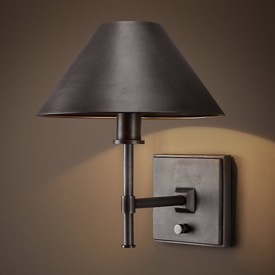 Бра RH Petite Candlestick SCONCE Aged steel Графит в Екатеринбурге | Loft Concept 