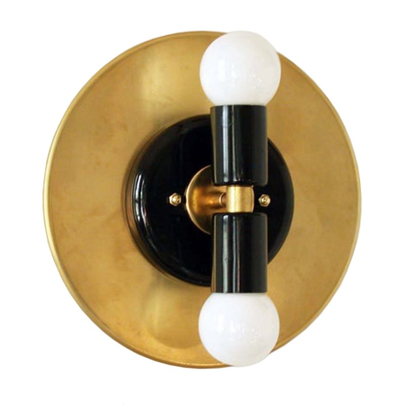 Modern Wall Double Sconce Gold Black Глянцевое золото Черный в Екатеринбурге | Loft Concept 