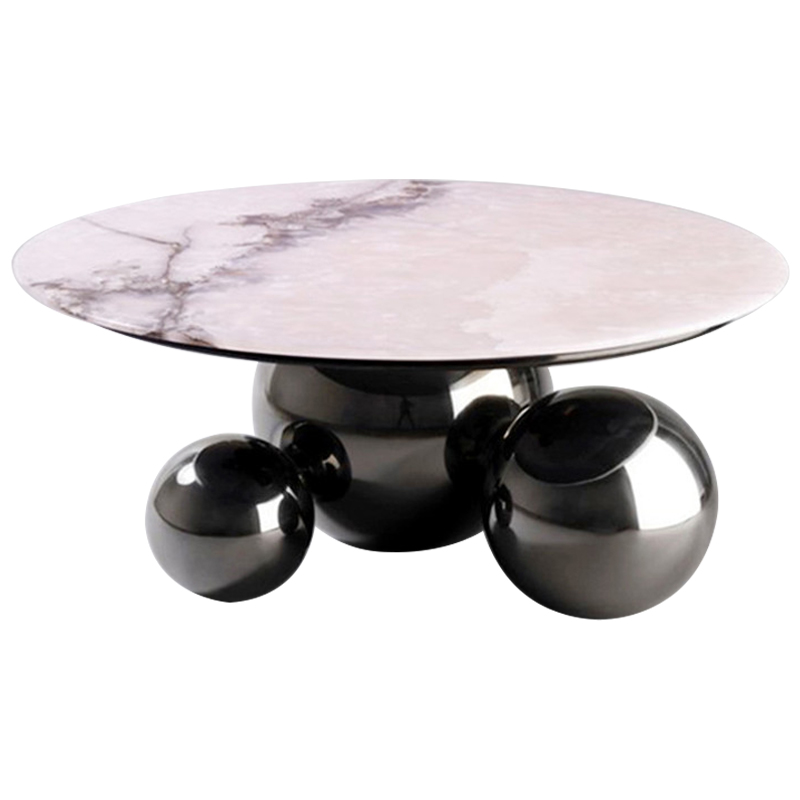 Кофейный стол Ball Metal Graphite Coffee Table Графит Белый Мрамор Bianco в Екатеринбурге | Loft Concept 