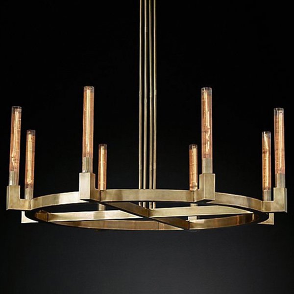 Люстра RH CANELLE Round Chandelier 8 Modern Brass Латунь в Екатеринбурге | Loft Concept 