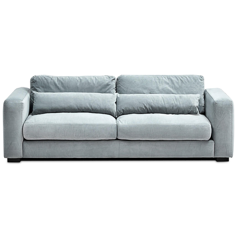 Диван Kleber Sofa soft blue Голубой пастельный Черный в Екатеринбурге | Loft Concept 