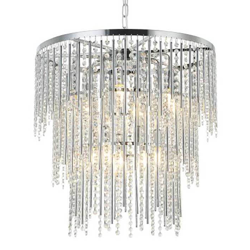 Люстра Crystal Wind Chimes Chrome Chandelier Хром Прозрачный в Екатеринбурге | Loft Concept 