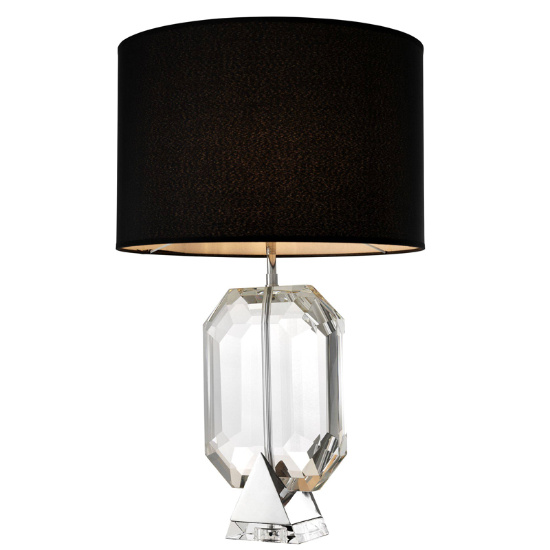 Настольная лампа Eichholtz Table Lamp Emerald Nickel & black Черный Никель Прозрачный в Екатеринбурге | Loft Concept 