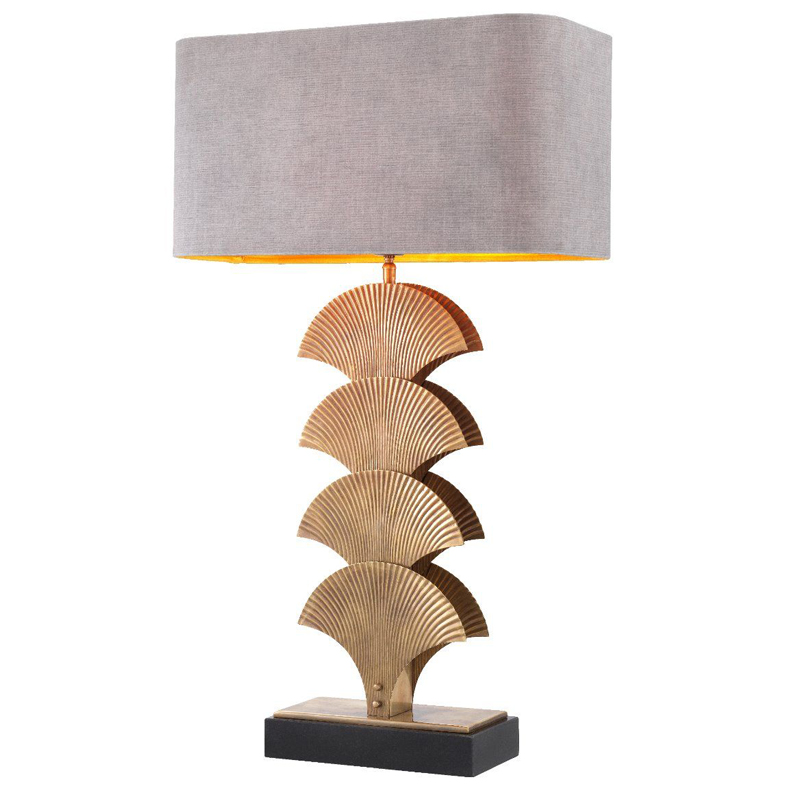 Настольная лампа Eichholtz Table Lamp Iris Черный Винтажная латунь Серый в Екатеринбурге | Loft Concept 