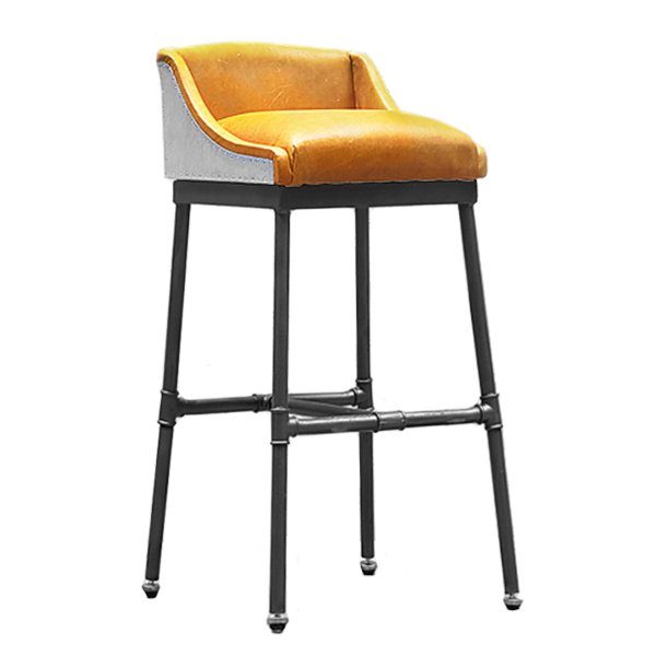 Барный стул Iron Scaffold Bar stool Yellow Желтый Темный хром в Екатеринбурге | Loft Concept 