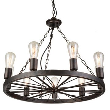 Подвесной светильник Loft Wheel Pendant 9 Коричневый винтаж в Екатеринбурге | Loft Concept 