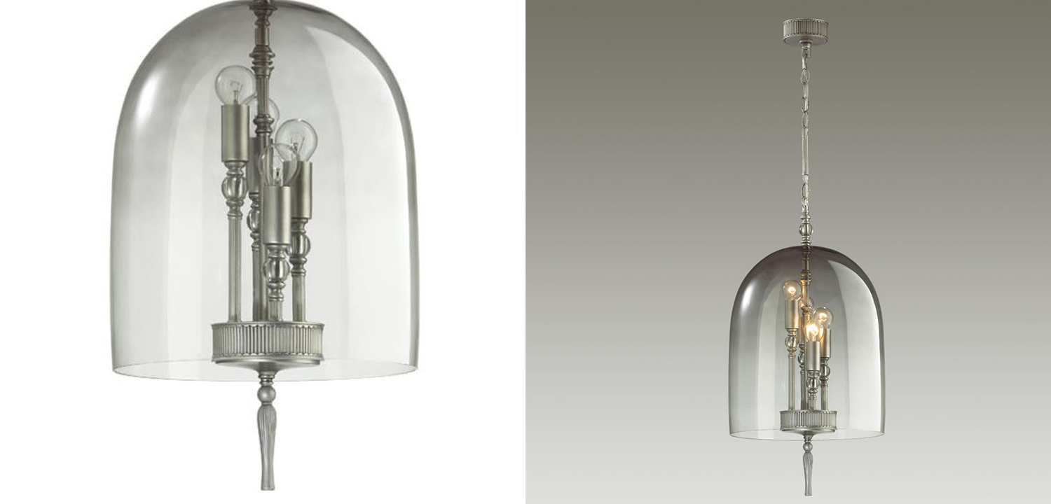 Подвесной светильник Glass Dome Chrome 32 - фото
