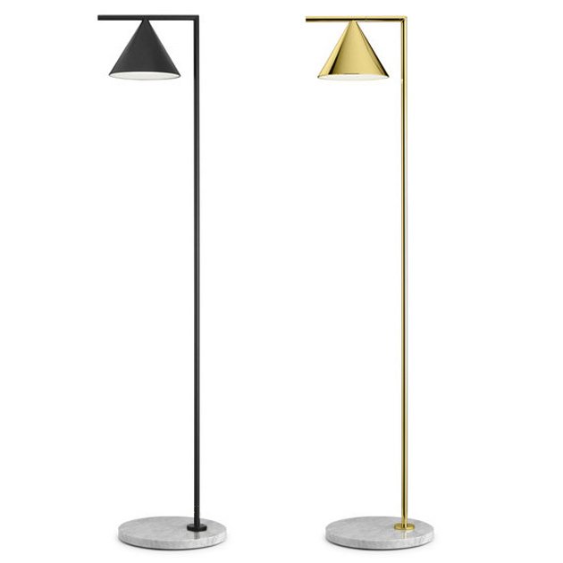 Торшер Flos  Captain Flint Cone floor lamp Капитан Флинт Черный Золотой в Екатеринбурге | Loft Concept 