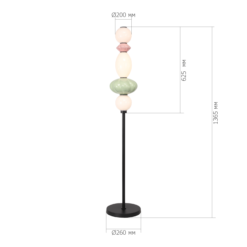 Торшер с фигурными керамическими элементами Fragrant Light в Екатеринбурге